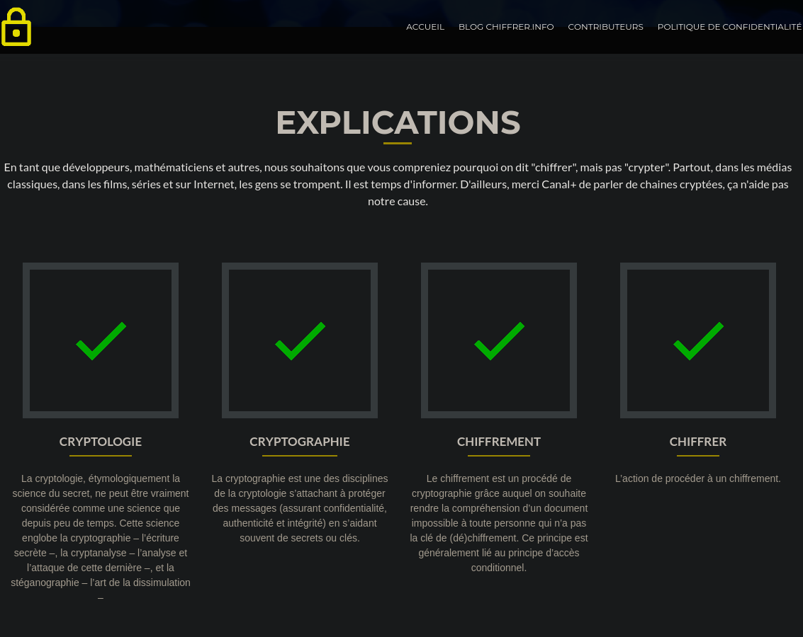 Chiffrer.info explique quels termes ont un sens et les définit correctement