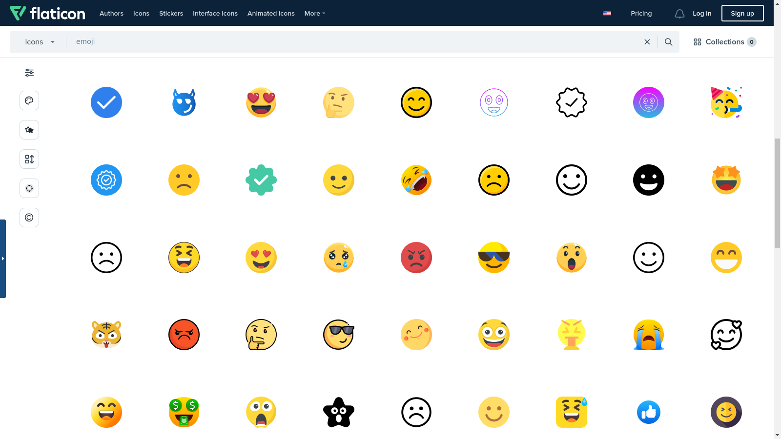 Flaticon shows me emojis