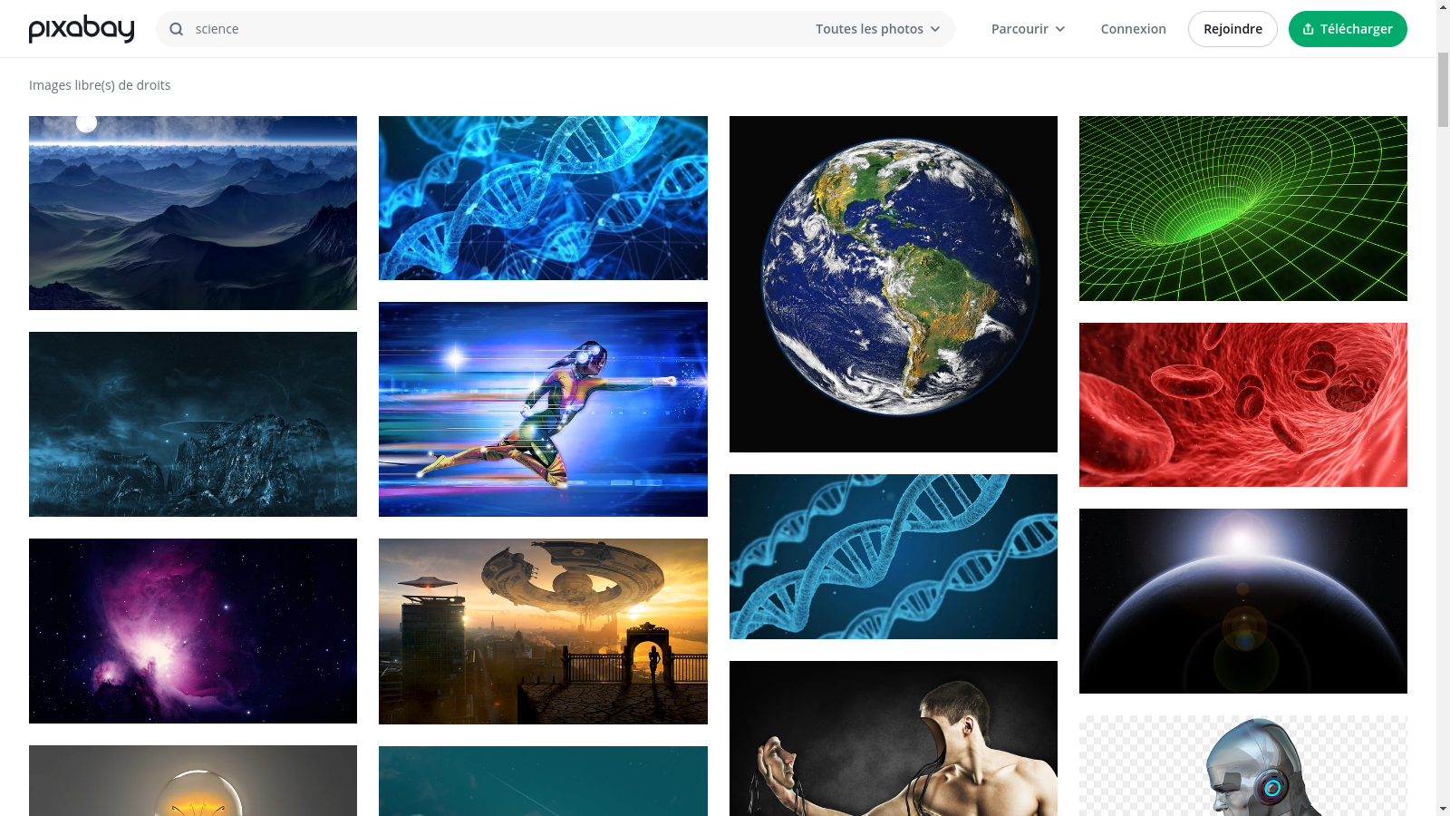 Images representing science offered by Pixabay