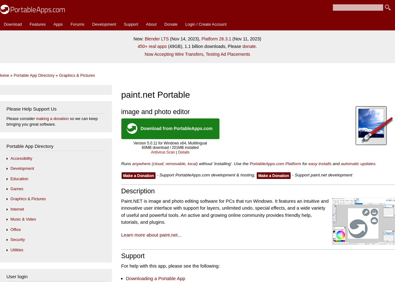 PortableApps offers a portable version of Paint.NET